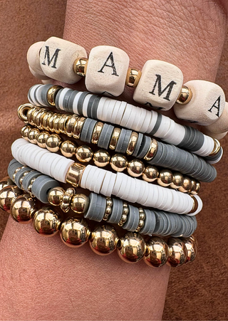 Mama Stack Of 7 Stretchy Bracelet Set-W