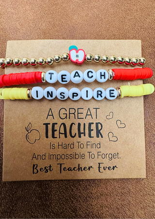 Teacher's Day Soft Clay Bracelet Set-W