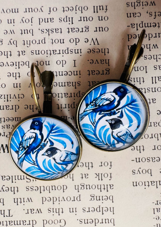 Blue Jay, Oiled Look Hoop Earring-W