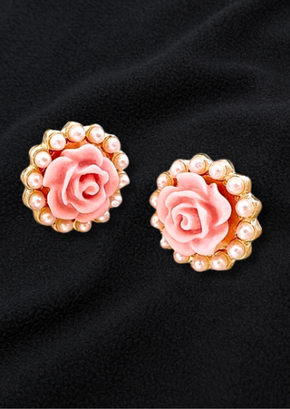 Rose Pearl Elegance Earrings-W