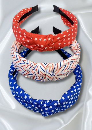 Patriotic Star Fabric Headband Set of 3(RTS)-W