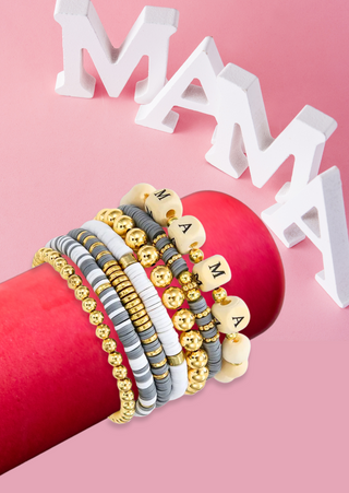 Mama Stack Of 7 Bracelet Set-W