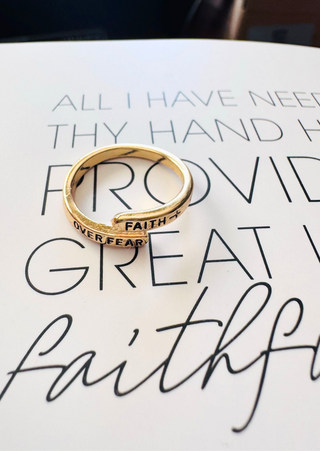 Pre Order-Faith Over Fear Adjustable Ring-W TAT 13-15 Days