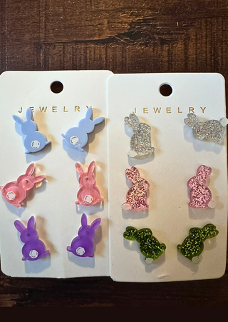 Easter Mix Bunnies Studs (Set of 3)-W