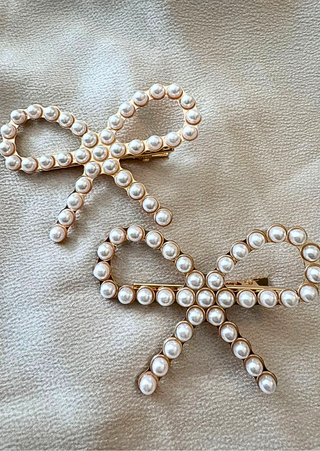 Pearl Bow Hair Clip (Set of 2) RTS-W