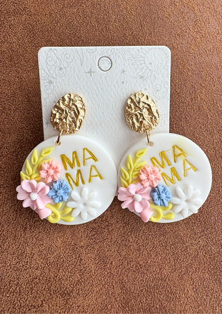 Golden Bloom Clay Earrings-W