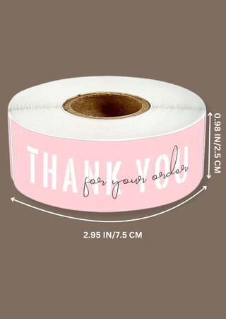 Rectangle "THANK YOU" Roll Stickers (Set of 40 pcs)RTS-W