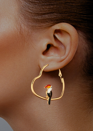 Pre order- Lovebird Hoop Earrings-W TAT 13-15 Days