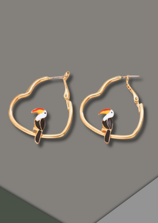 Pre order- Lovebird Hoop Earrings-W TAT 13-15 Days