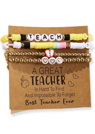 PREORDER-Teacher's Day Inspire & Teach Clay Bracelet Set(TAT 13-15Days)-W