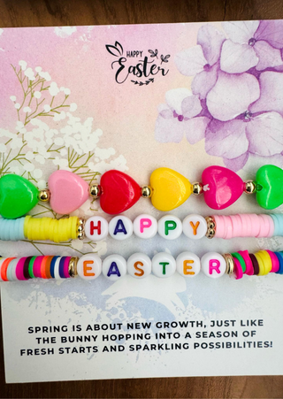 Easter Bracelets with Card Assorted Styles-W