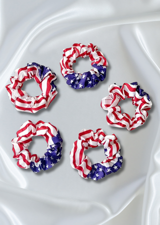 Star-Spangled Satin Scrunchies(MOQ-5)-W