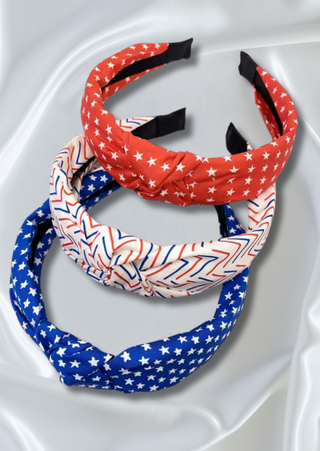 Patriotic Star Fabric Headband Set of 3(RTS)-W