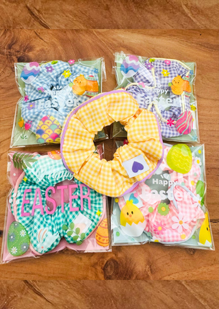 Pastel Plaid Scrunchies Set of 5(RTS)-W