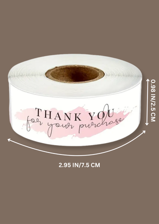 Rectangle "THANK YOU" Roll Stickers (Set of 40 pcs)-W