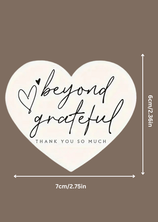 Heart Shape "Beyond Grateful" Cards(Set of 50pcs)RTS-W