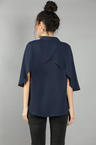 Collar Clip Cape Blouse