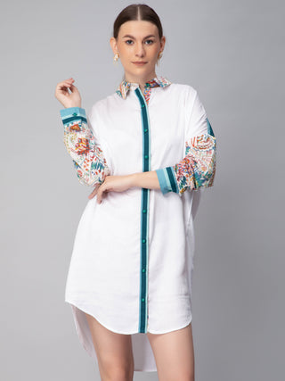 Paisley & Stripe Shirt Dress