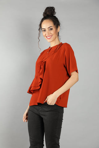 Front Ruffle Top