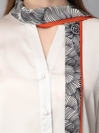 Neck Tie Silk Shirt