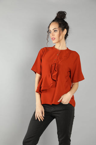 Front Ruffle Top