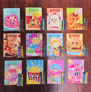 Summer Food Coloring Books with Crayon Set-W
