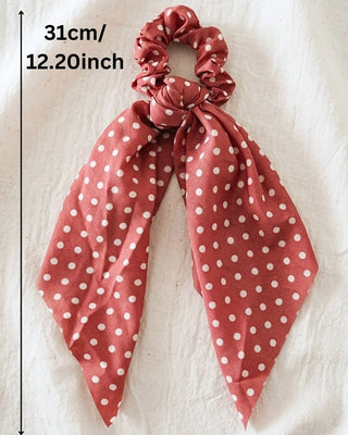 Fall Retro Polka Dot Scrunchies Set of 4-W