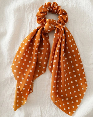 Fall Retro Polka Dot Scrunchies Set of 4-W
