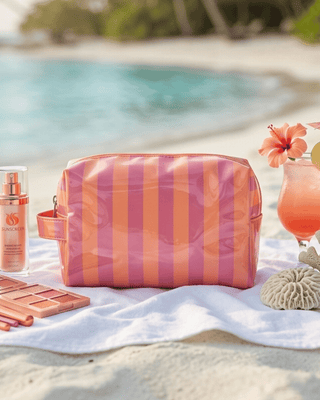 PVC Waterproof Striped Beach Make Up Bags-W