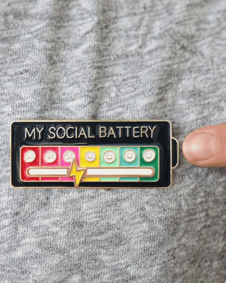 Viral Social Battery Sliding Mood Brooch-W