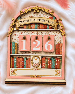 Vintage Book Reading Tracker Wooden-W