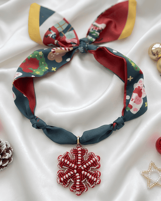 Pre-Order Holiday Snowflake Charm Scarf Necklace-W