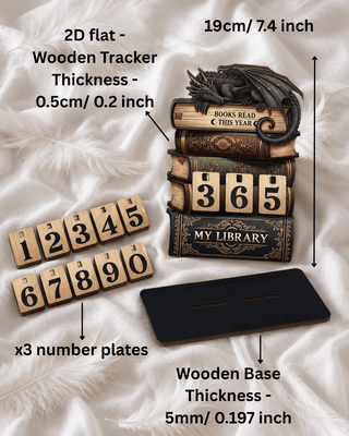 Dragon Book Reading Tracker Wooden-W