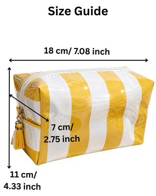 PVC Waterproof Wide Stripe Beach Makeup Bags-W