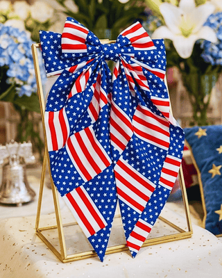 Patriotic Hair Bow Tie(Set of 4)-W