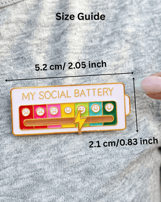 Viral Social Battery Sliding Mood Brooch-W