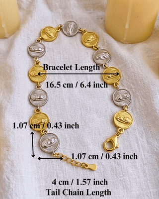 Faith Virgin Mary Adjustable Duo-Tone Coin Bracelet-W