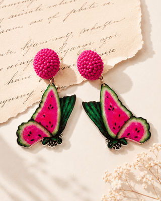 Summer Watermelon Slice Butterfly Earring-W
