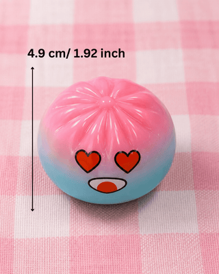 Viral Colorful Character 3 Piece Dumpling Squishy & Basket-W