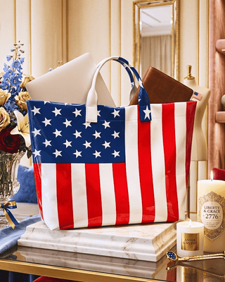 Pre-Order Limited Edition Patriotic Stars & Stripe PVC Waterproof Tote Bag-W
