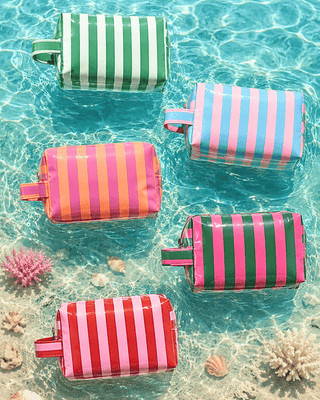 PVC Waterproof Striped Beach Make Up Bags-W