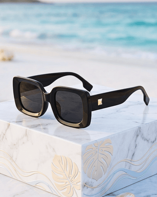 Summer Square Black Frame Lens & Temple Sunglass-W