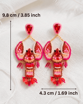 Summer Pink Sunglass & Lobster Handmade Earring Combo-W