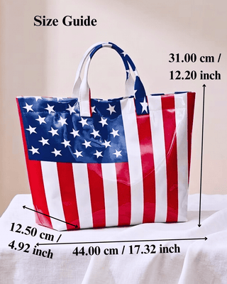 Pre-Order Limited Edition Patriotic Stars & Stripe PVC Waterproof Tote Bag-W