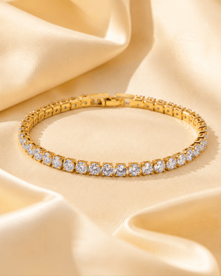 18K Gold Plated Zircon Stretch Stackable Bracelets-W