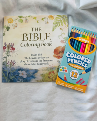 Faith Bible Coloring Book With Pencil Colour Set-W