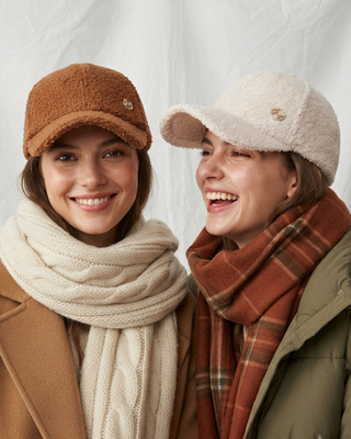 Pre-Order Fur Curved Brim Teddy Fabric Caps-W