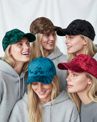 Velvet Curved Brim Caps-W