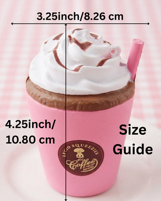 Viral Kawaii Coffee Cup with Whipped Creme Squishy-W