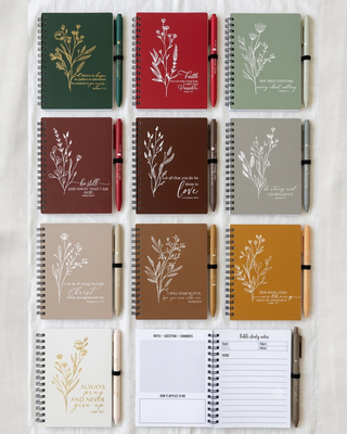 Pre-Order Faith Notebook/Journal with Pens Fall & Holiday Colors-W